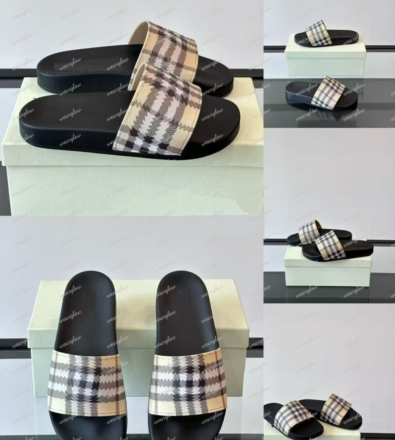 Designer Sliders Rubber Letter sandals Slippers Men slide Beach Flat Slide Women Luminous Alphabet Slipper Multicolor Couples Slides Waterproof