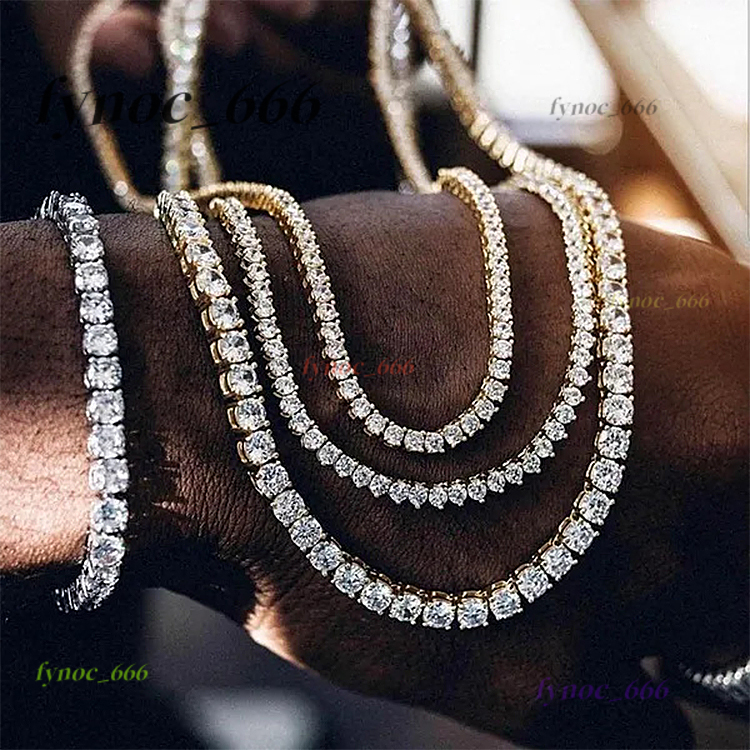 Custom Hiphop VVS Moissanite Diamond Necklace S925 Sterling Silver 2mm-6.5mm Tennis Chains