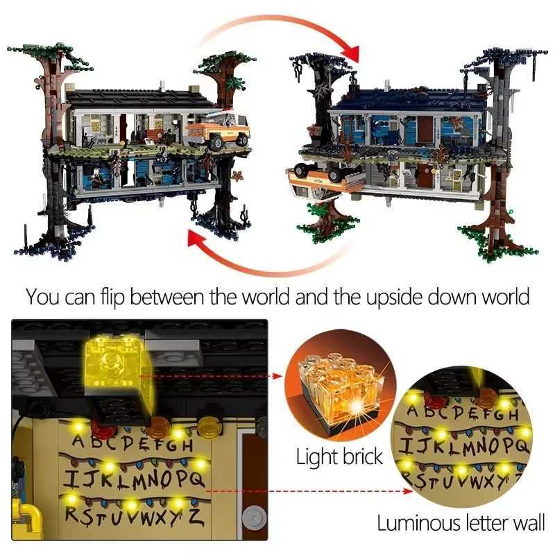 IN STOCK Movies Strange Stories The Upside Down Model Building Blocks Adults Bricks Children Toys Birthday Christmas Gifts L250821