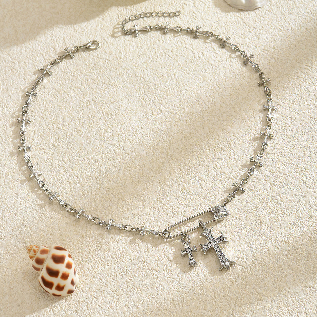 Sweater Chain Jewelry Niche Design Cross Sweet Cool Hip-Hop Style Pin Necklace ddmymoon