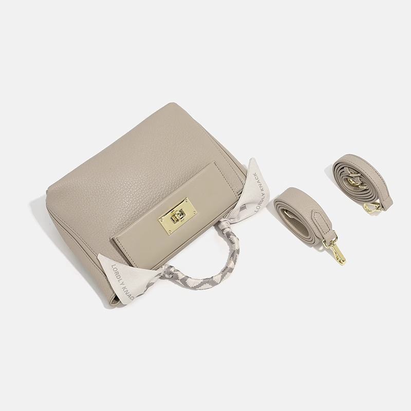 LORDLY KNACK designer bag light luxury genuine leather scarf casual flap bag high-quality vintage tote bag for woman