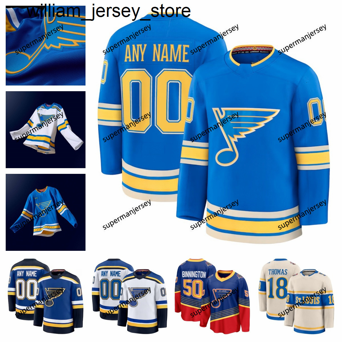 Blues Hockey Jersey Kyrou Pavel Buchnevich Dylans Holloway Robert Thomas Brayden Schenn Jake Neighbours Colton Parayko Philip Broberg Brandon Saad