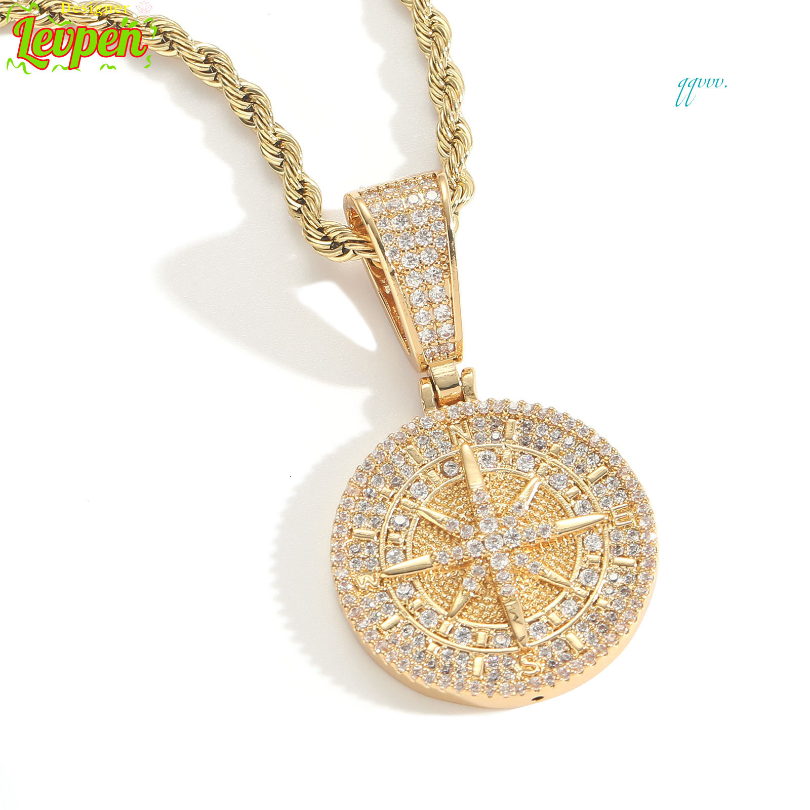 Designer LevpeIced Hip Hop Out Moissanite Diamond Compass Pendant Necklace for Men and Women Pendant Fashion Jewelry OACOCANecklace