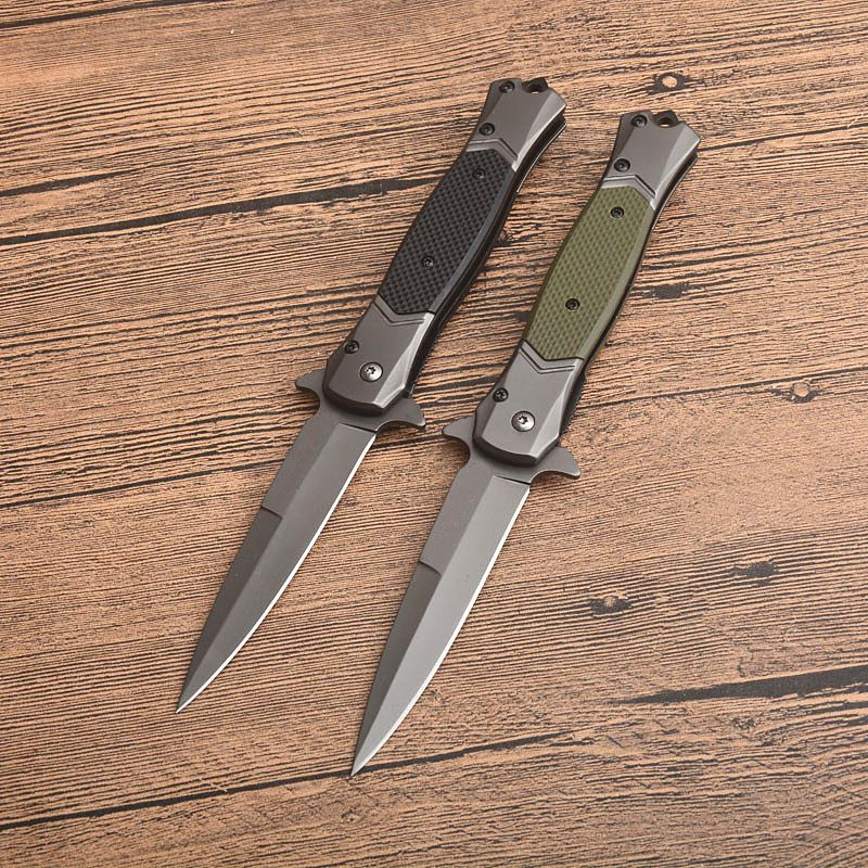 Top Quality FA52 Assisted Fast Open Folding Blade Knife 3Cr13 Gray Titanium Coated Blade G10 Handle With Retail Box