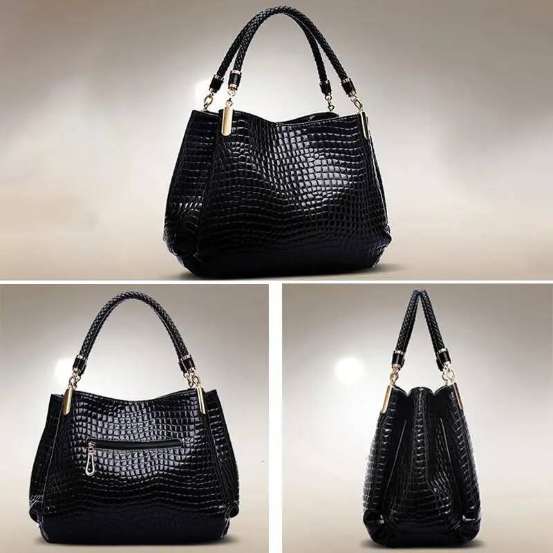 Autumn New Women s Crossbody Bag Women s Large Capacity Handbag Commuter Women s Shoulder Bag Crocodile Pattern Bright Face Handbag Autumn New Designe