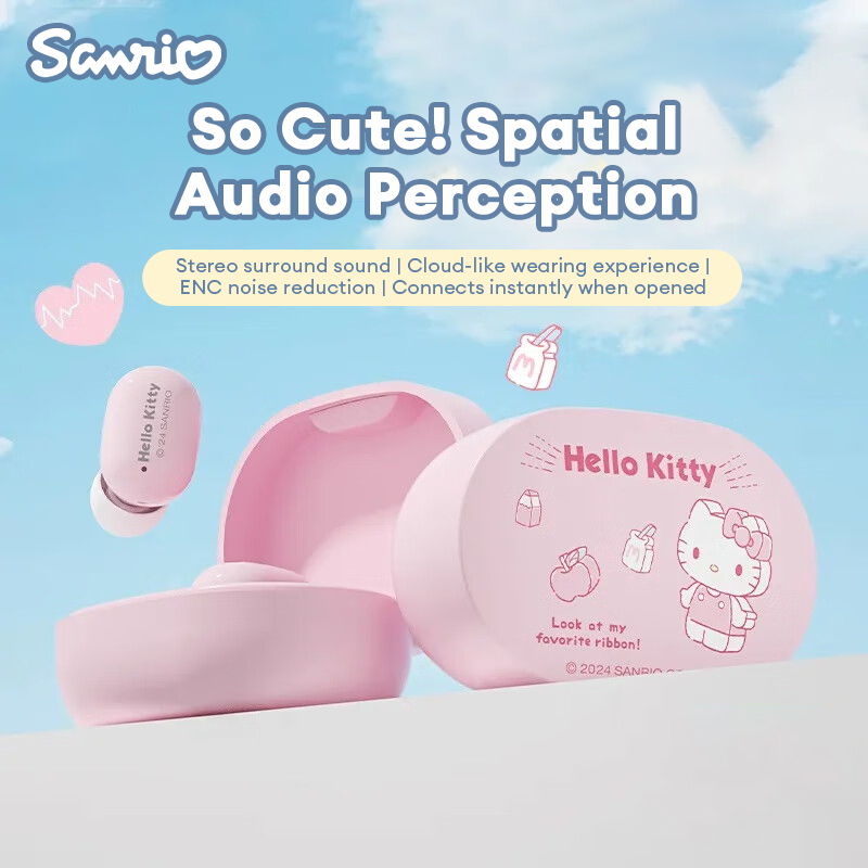 Sanrio Hello Kitty True Wireless Bluetooth Earphones In-Ear HX-15 High-Quality Music Earbuds Ultra-Long Battery Life Gaming Headset