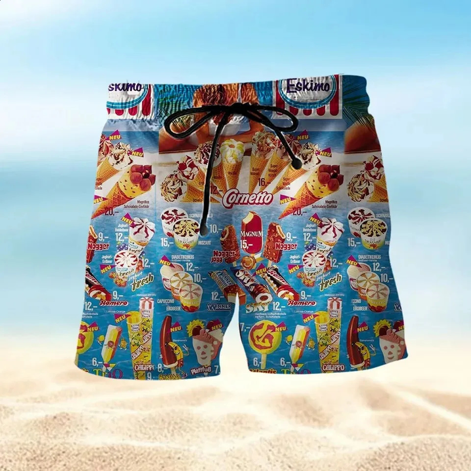 2024 Trendy Cool Fashion Ice Cream Shirts Beach Party 3d Print Hawaiian Shirt unisex Short Sleeve Oversized Blouse Lapel 250820