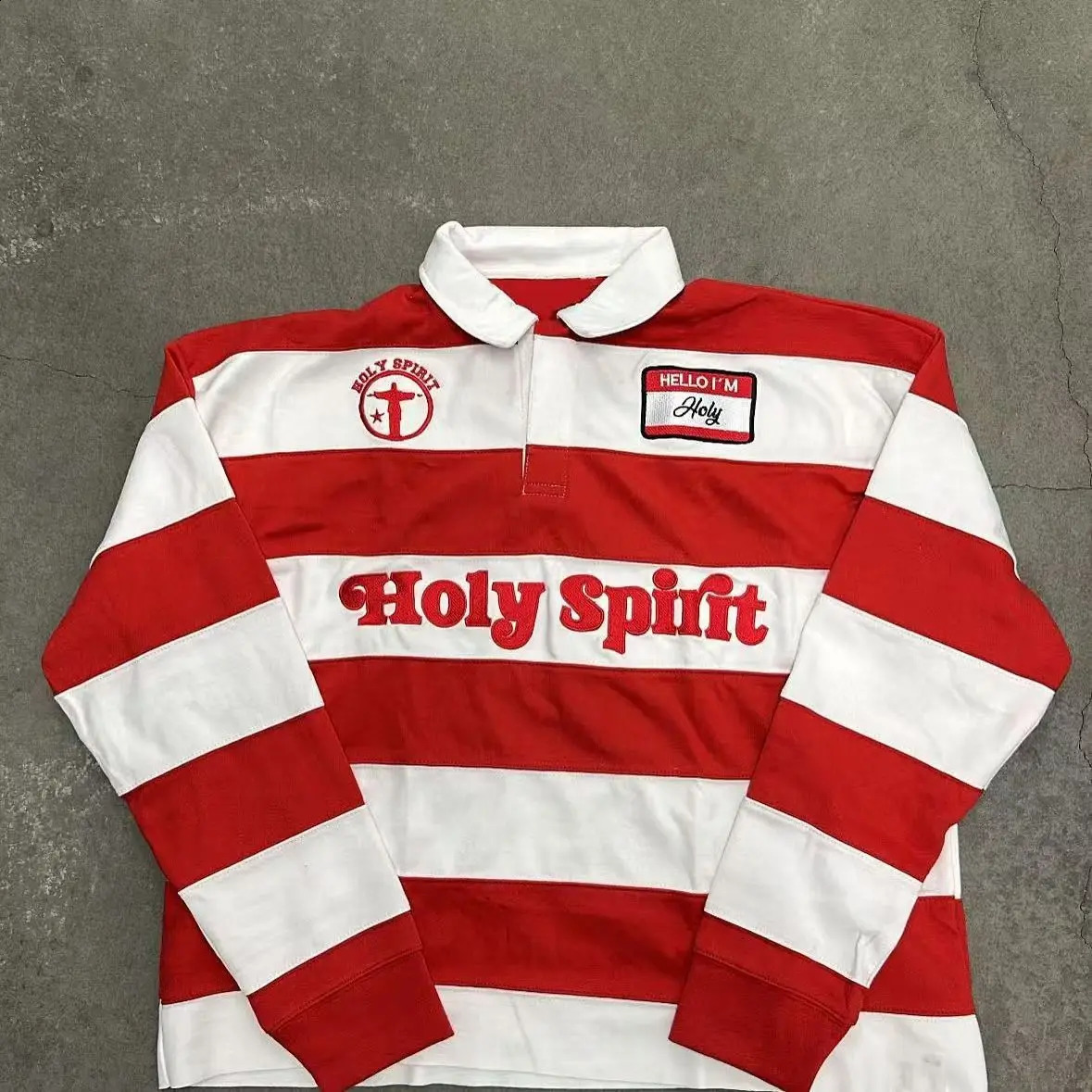 Striped Retro Polo Shirt Y2K Shirt Mens Womens Harajuku Hip Hop Letter Embroidery Striped Sweatshirt Casual Long Sleeve Tops 250822