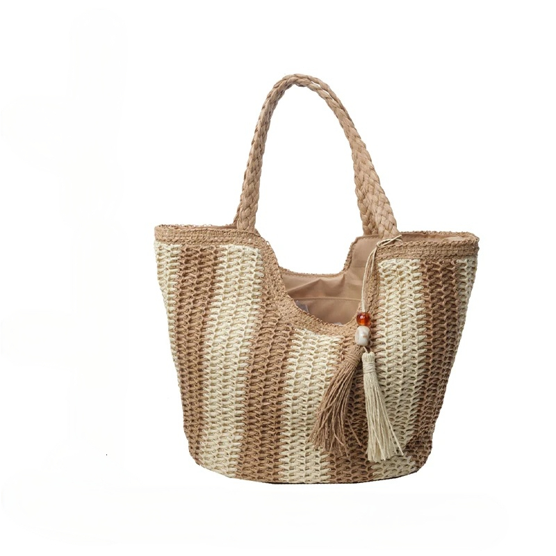 Autumn New Women s Crossbody Bag Casual Grass Woven Women s Large Capacity New Single Shoulder Commuting Woven Bag Beach Bag Autumn New Designer Bag