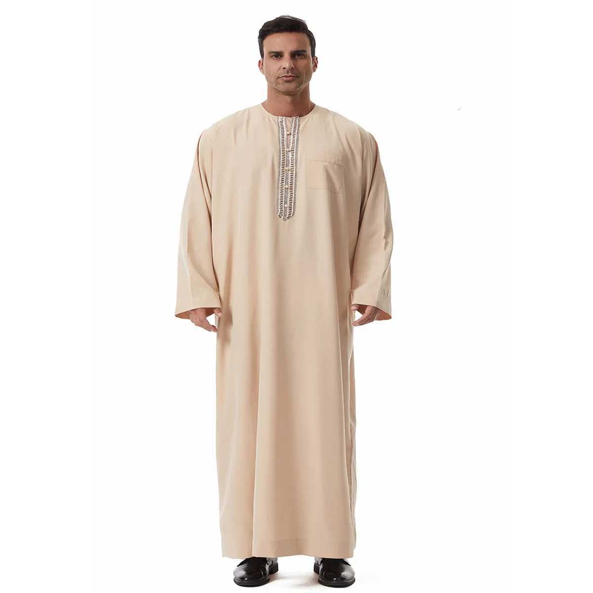 Eid Thobes for Men Saudi Arabic Robe Long Sleeve Muslim Men Clothing Turkey Kaftan Jubba Thobe Caftan Djellaba Fah Dishdasha X250821