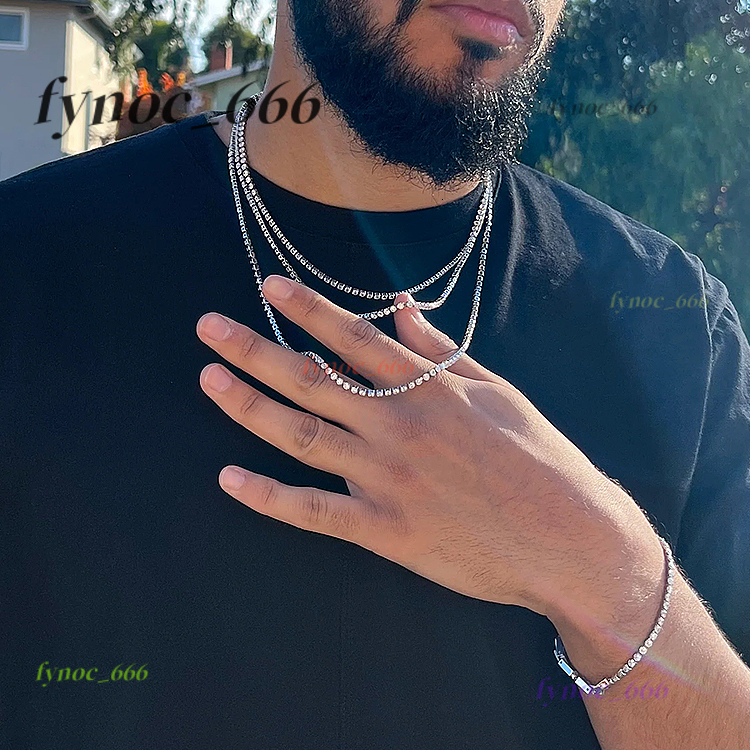 Custom Hiphop VVS Moissanite Diamond Necklace S925 Sterling Silver 2mm-6.5mm Tennis Chains