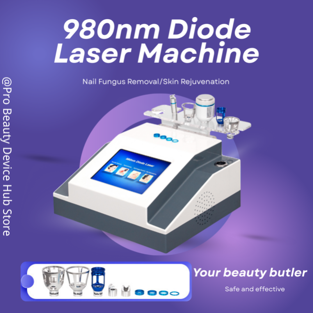 980nm Diode Laser Beauty Instrument for Spider Veins Removal Blood Vessel Therapy Nail Fungus and Skin Care