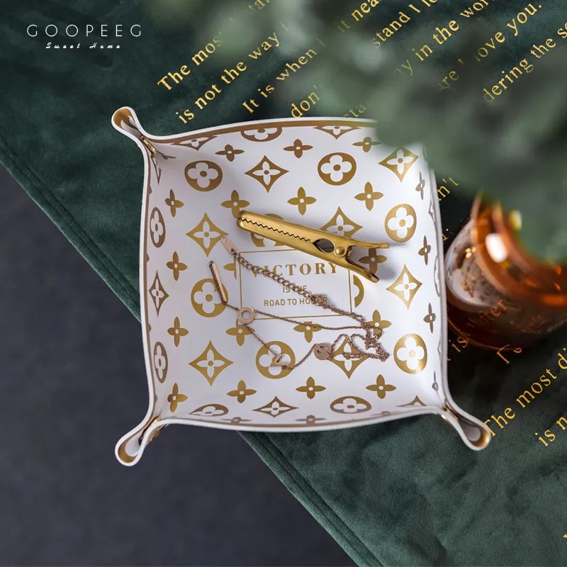 Luxury Designer Coffee table desktop storage box snacks lipstick cosmetics sundries entrance storage tray tray high-end light luxury