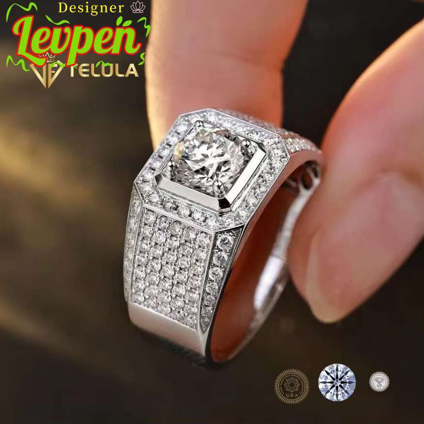 14k 3ct VVS Moissanite Diamond White Gold Moissanite Ring Ri Punk MenS Wedding Rings OACOCA