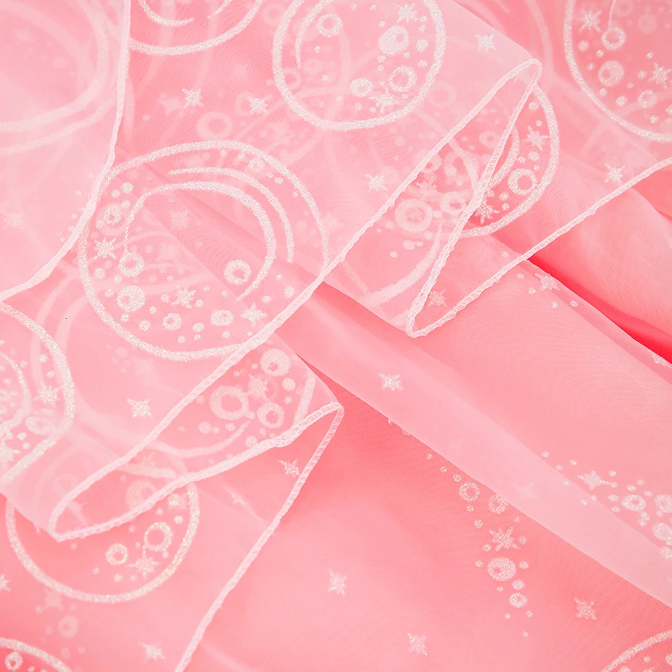 Girl Cosplay Wicked Glinda Costume Girls Sequins Pink Wedding Princess Evening Dress Halloween Witch Birthday Party Frocks 250902