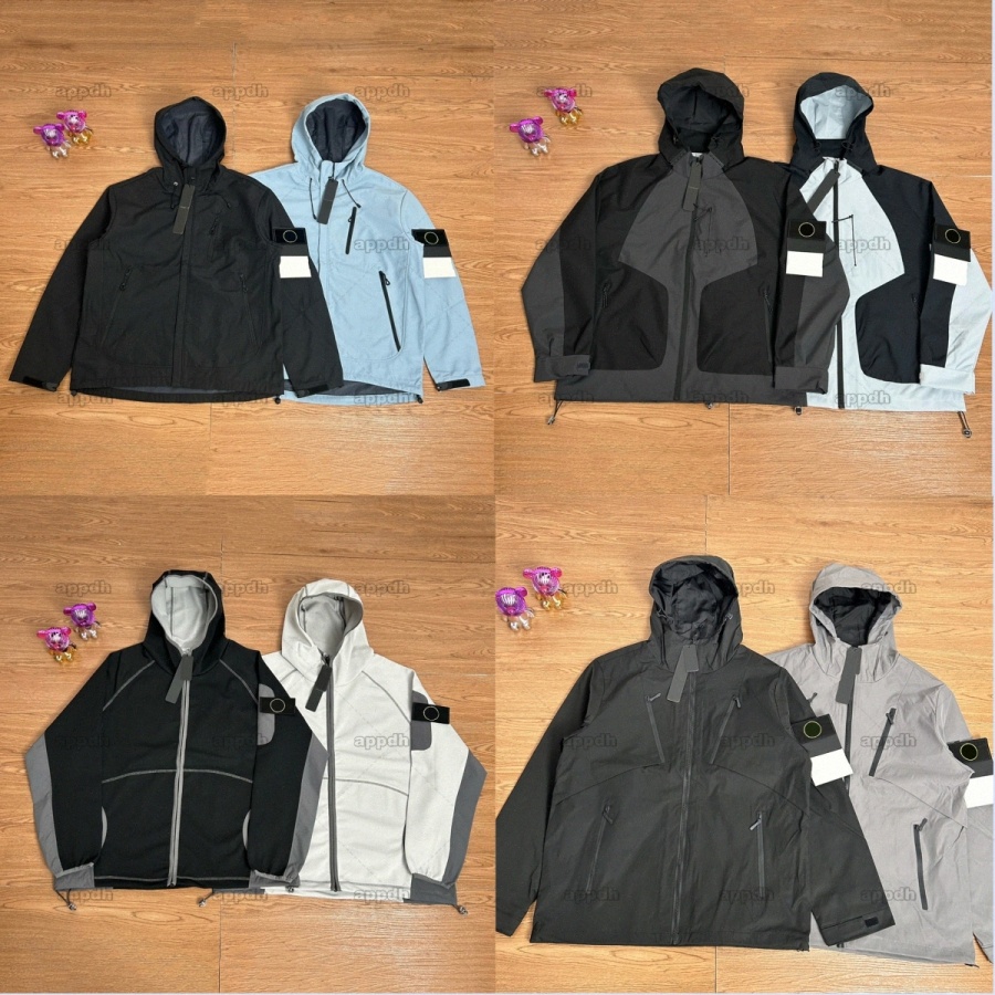 stone Windbreaker Designer Jacket Islandas Men Women Badges Jackets Outdoor Loose Function Waterproof Windproof Zipper Hooded Coat mens jacket d88Z#