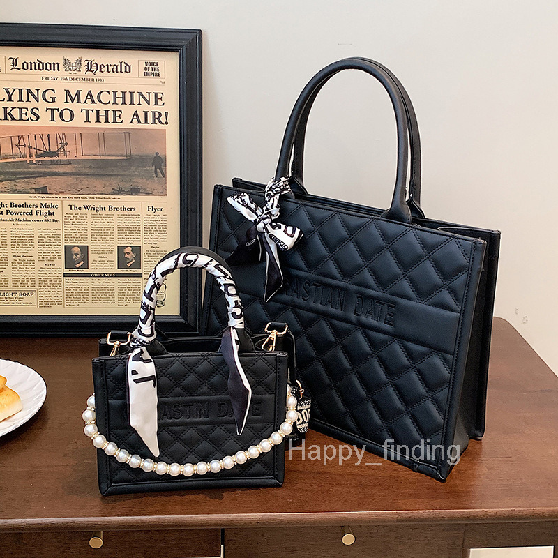 Bag womens bag new letter embossed Lingge pearl chain portable unit price Messenger Bag Tote Bag