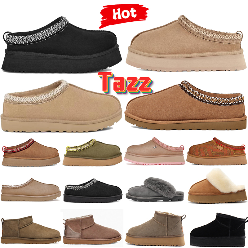 Men Women Designer Australia boots Tazz Chestnut snow Winter Sheepskin slides Slippers Tasman Platform Fur Boot Classic Ultra Mini Suede Wool Ankle womens Booties