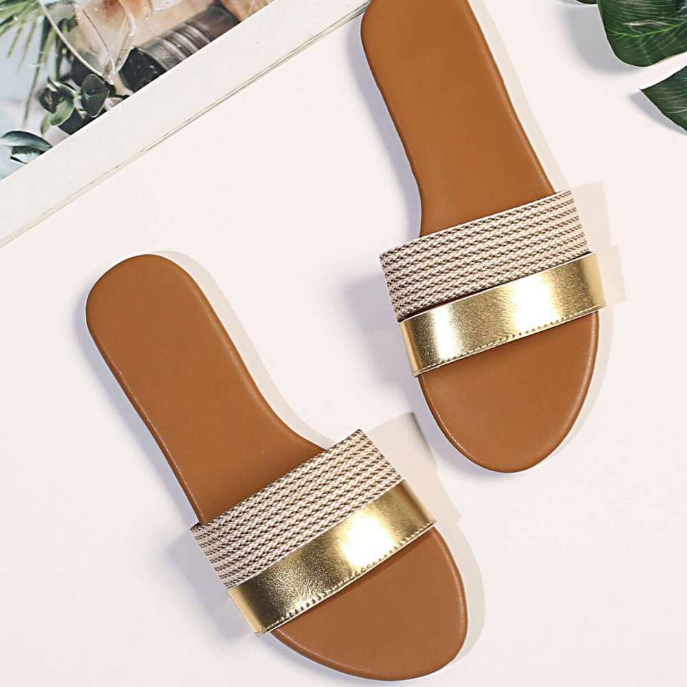 2025 New Style Brown Round Toe Women's Sandals Simple Fashion