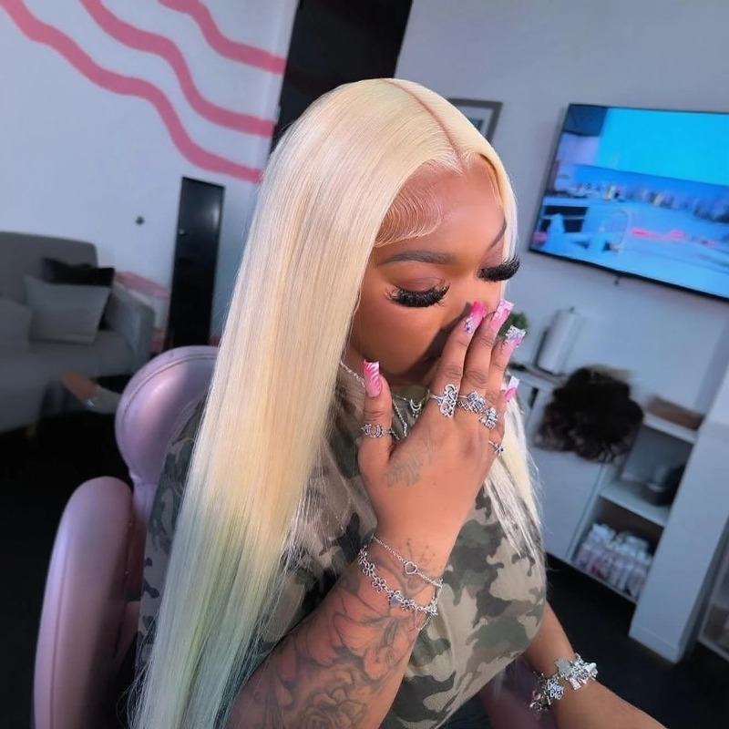 613 HD Lace Frontal Wig Blonde High Density HD Transparen Colored Straight Human Hair Wigs 13x4 HD Lace Frontal Wear And Go Wig For Black Women