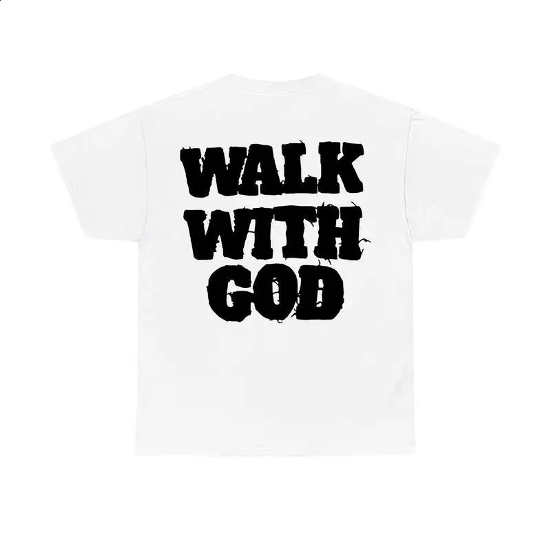 WALK WITH GOD Christian TShirt Faith Slogan Print Tee Unisex Religious Gift Apparel Gospel Spiritual Top for Men Women 250820