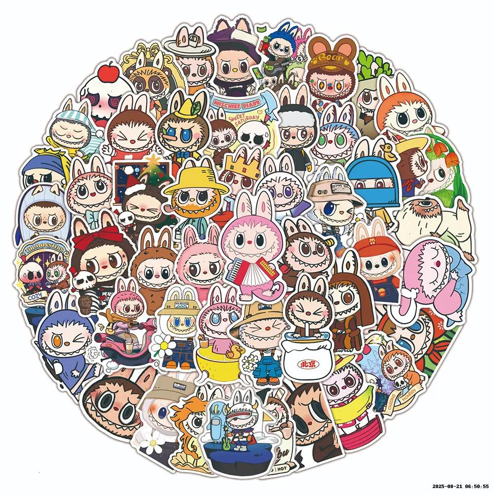 Labubu 50PCS Monster Cartoon Stickers Pack Cute Water Bottle Laptop Skateboard Scrapbook Anime Accessories-p
