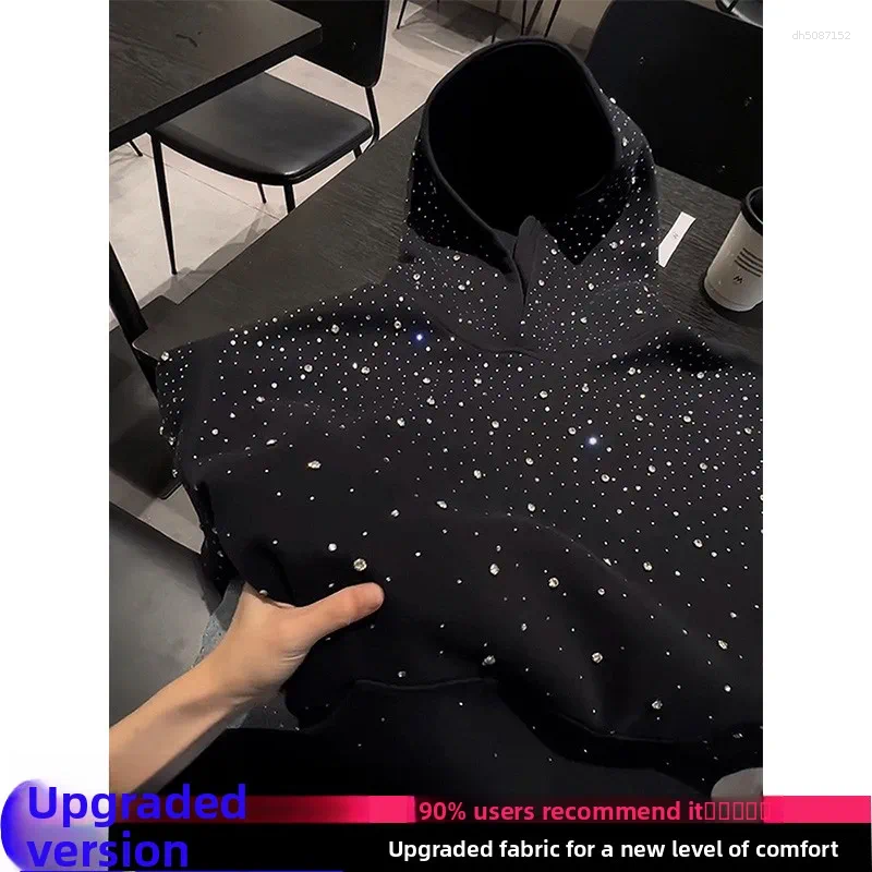 Men's Hoodies Heavy Du Oulder Padded Hoodie Sweatirt For Men And Women Spring Autumn Design High Street K Star Rhinestone Couple J...