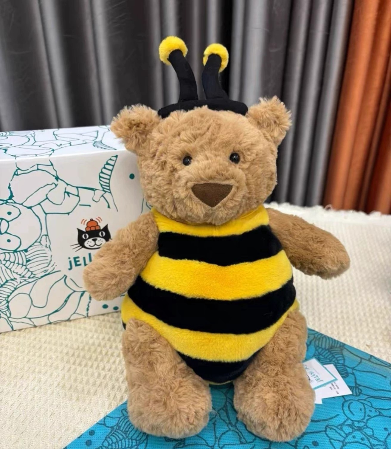 2025 Dolls Jelly cat Plush Children's plush toys Bathrobe Outfit Stuffed Toy Bartholomew Bear 'Bumblebee' Soothing the Doll Gifts