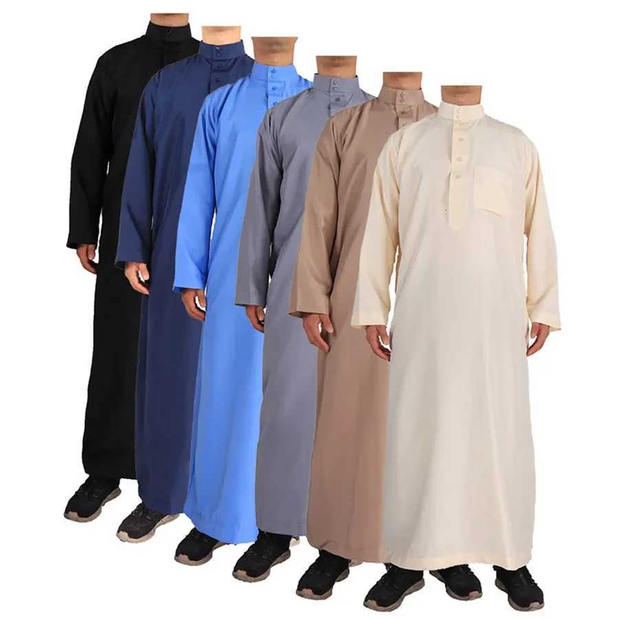 Solid Muslim Fashion Men Robe Kaftan Abaya Pakistan Jubba Men Bonnet Homme Muslim Arabic Islamic Clothing Qamis Homme Muslim X250821