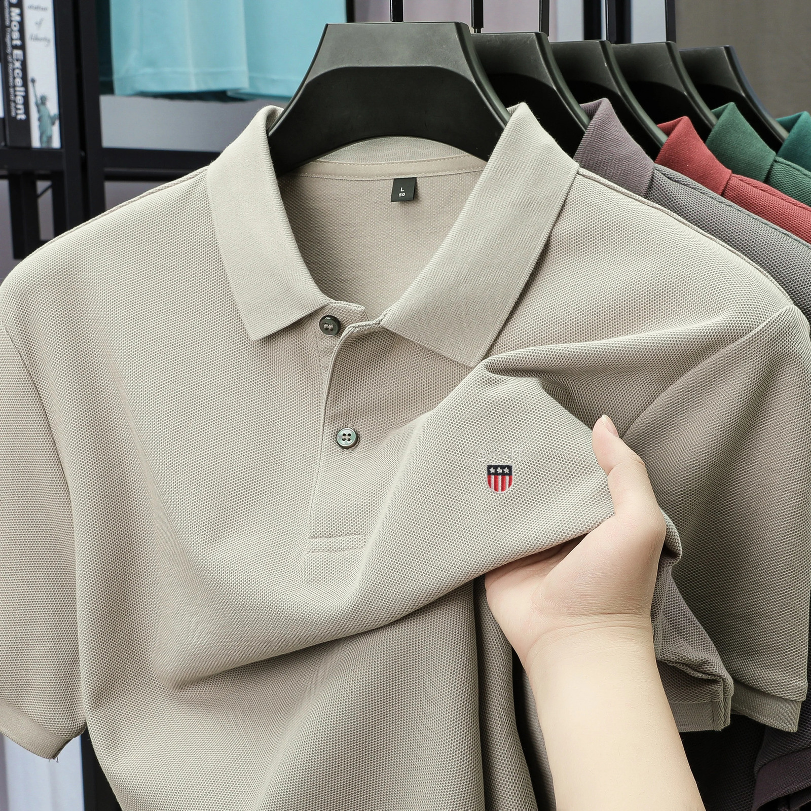 Highend 100 Cotton Short Sleeve Polo Shirt Mens Summer Breathable Paul Tshirt Exquisite Embroidery Casual Top 250820