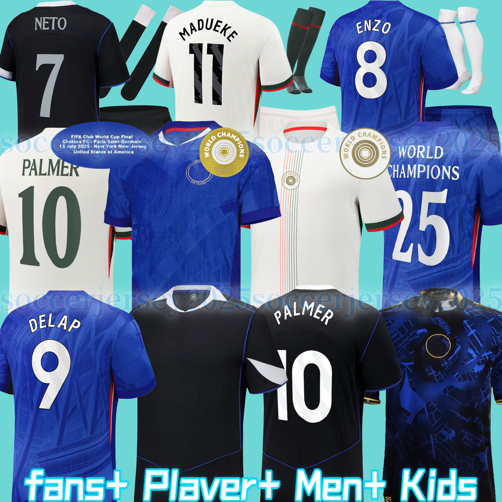 25 26 CAICEDO Nkunku PALMER soccer jerseys 2025 Enzo Cucurella football shirt men kids N.JACKSON SANCHO neto Guiu JAMES COLWILL finals Winners Delap JOAO PEDRO