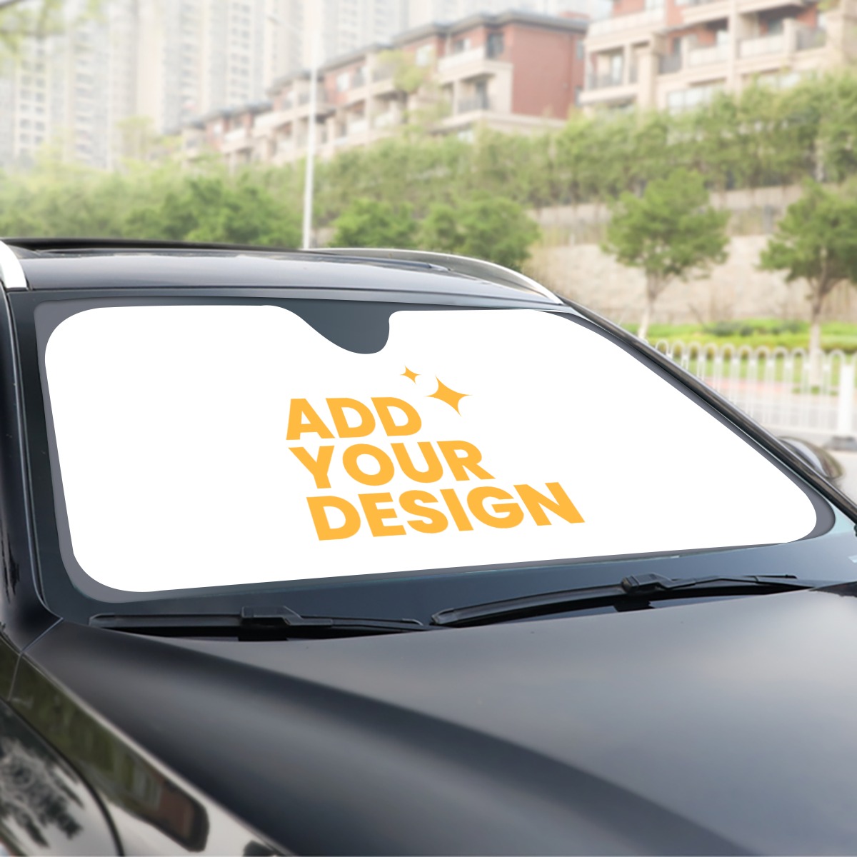 DHgatepod Custom Windshield Sun Shade 70x145cm, UV Sunshade Protector with Foil, Foldable Car Sunshield for Dashboard, Gift for Car Owners