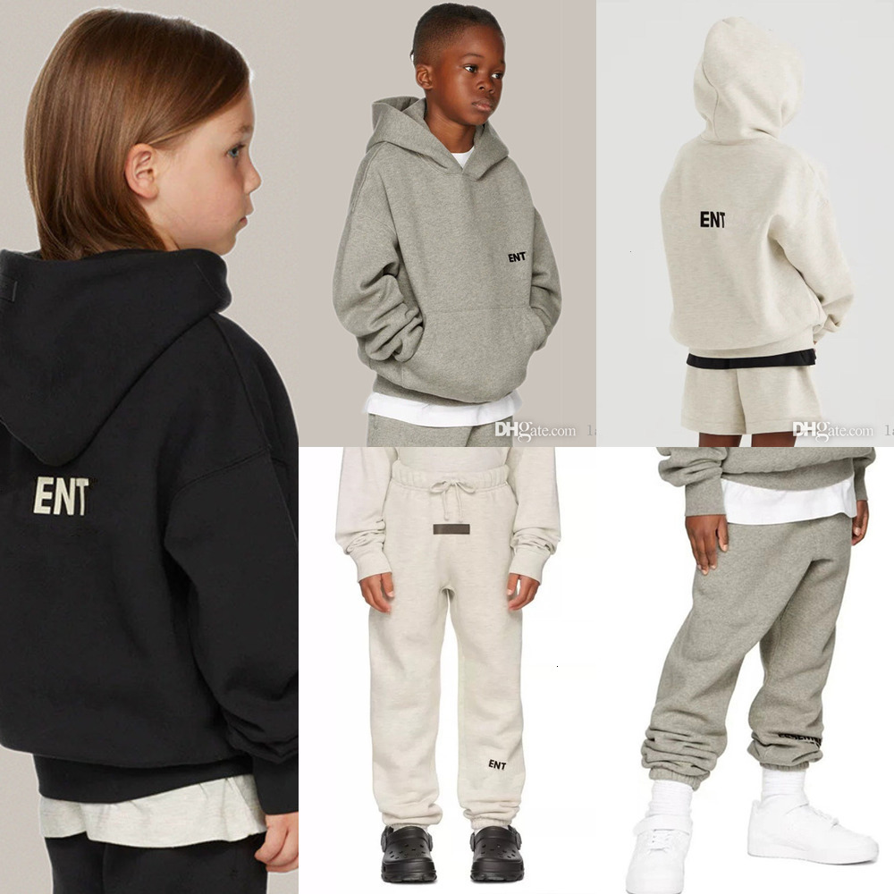 Autumn Winter Kids Designer Clothes Tracskuit Plush Leisure Loose Sports Sweatsuit Two Piece Set Long Sleeve Hoodie And Casual Trousers Childrens Clothing Sets