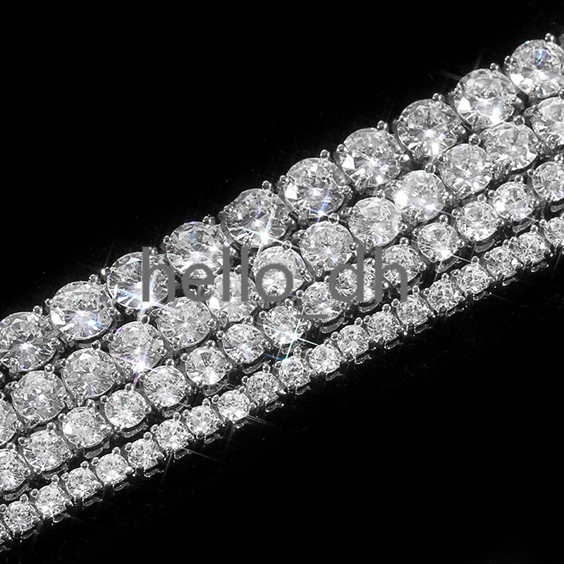 Hip Hop Choker Jewelry Tennis Chain Necklace for Women Iced Out moissanite Stone Tennis Necklace