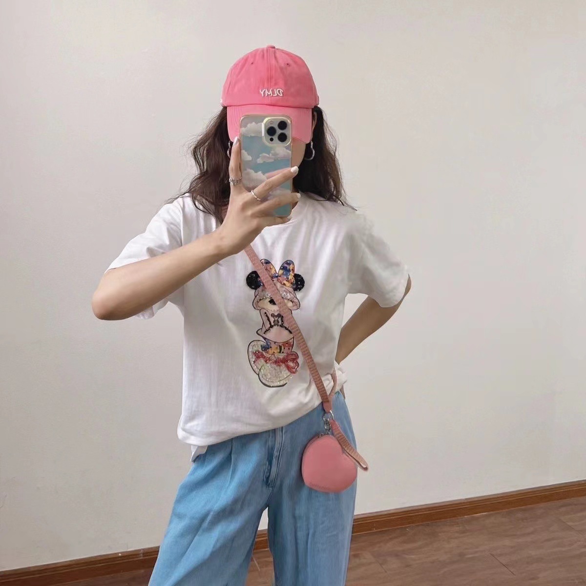 Colorful Heart-Shaped Personalized Pattern Popular Versatile Single Shoulder Crossbody Bag Birthday Gift