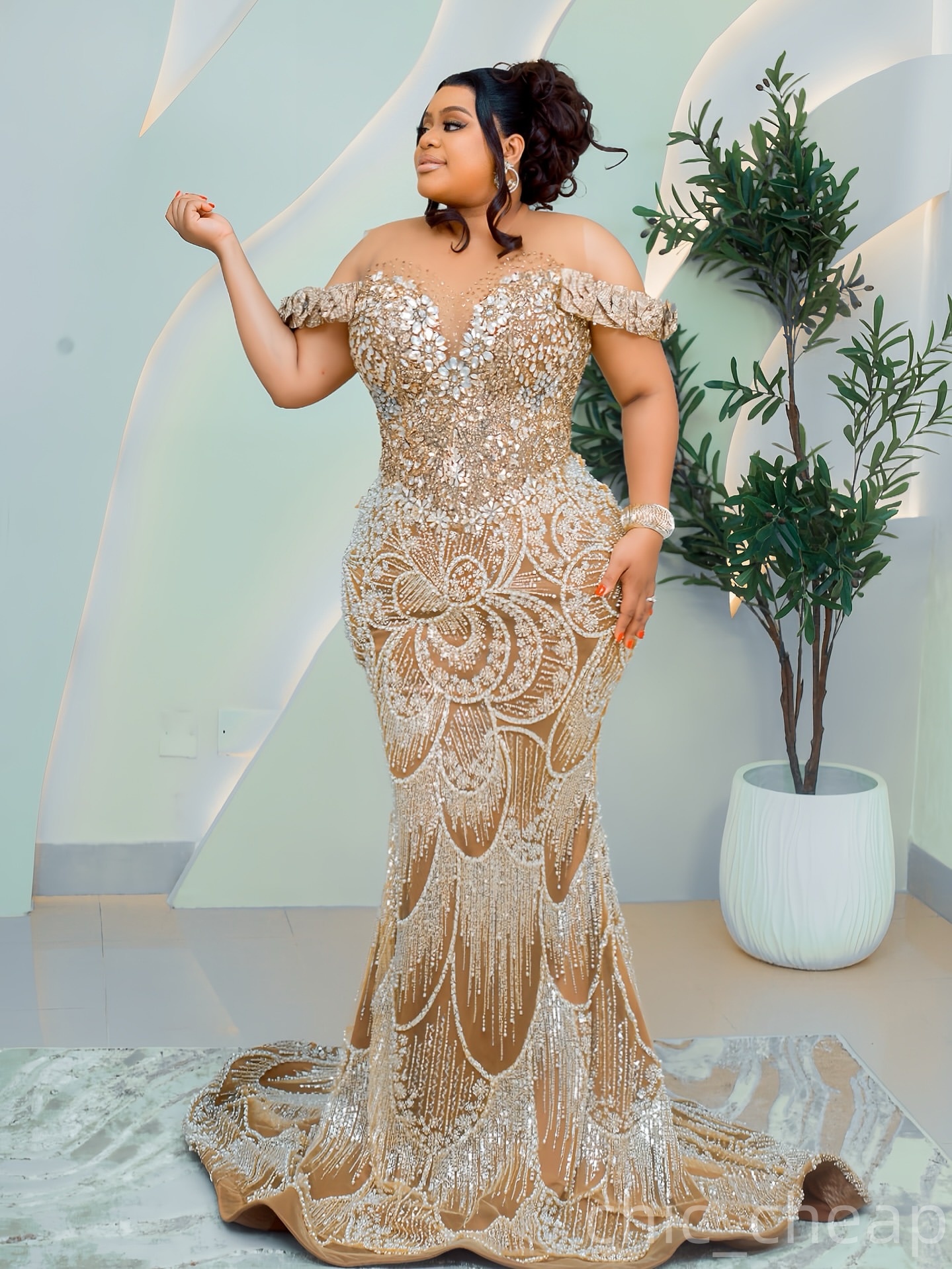 Mermaid Brown Prom Dresses 2025 Illusion Flowers Crystals Evening Formal Party Second Birthday Engagement Gowns Plus Size Dress For Special Occasions 