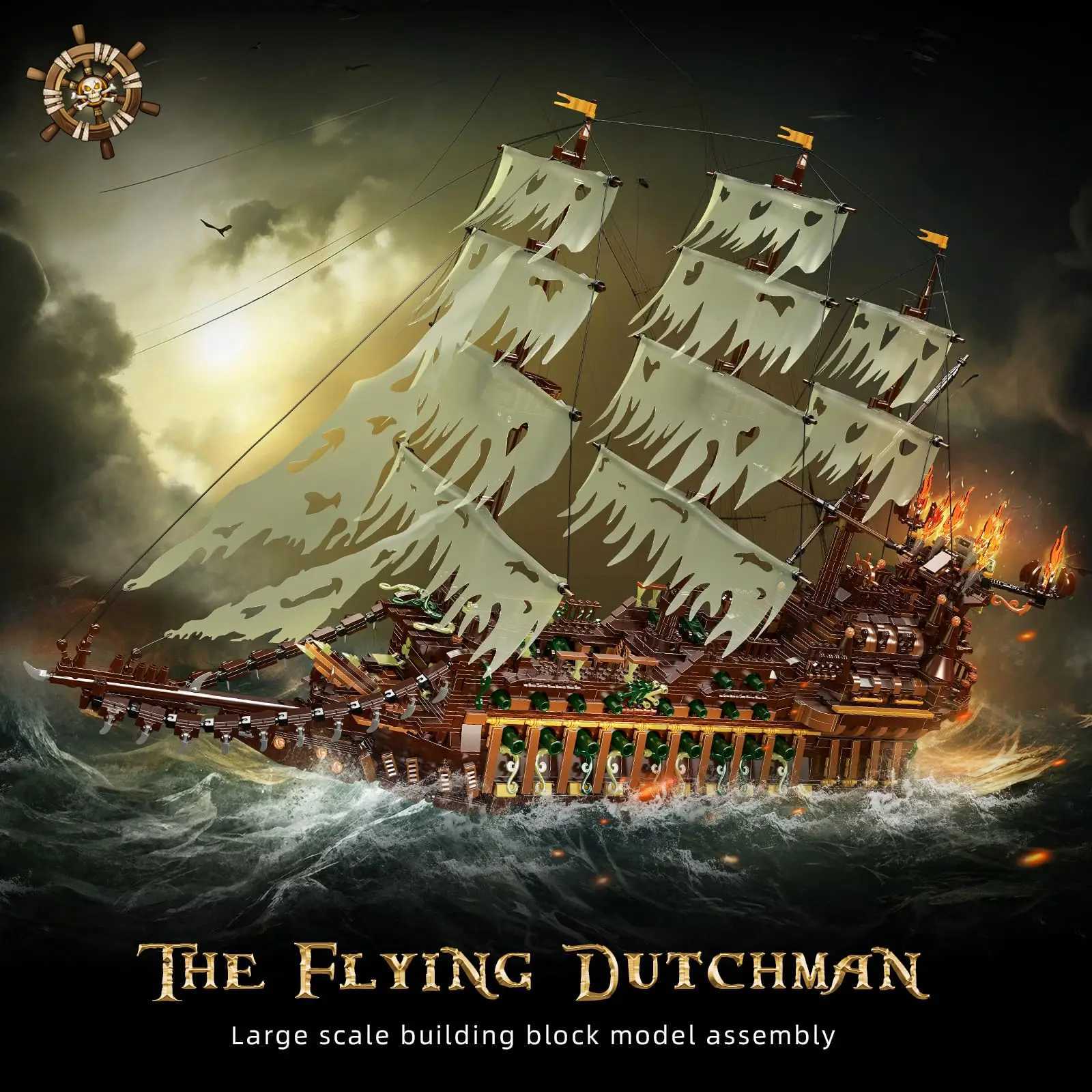 4364Pcs Flying Dutchman Pirate Ship Large Modar Sailing Building Blocks Sets MOC Movie Series Bricks Model Kids Toys Boys Gift C251111