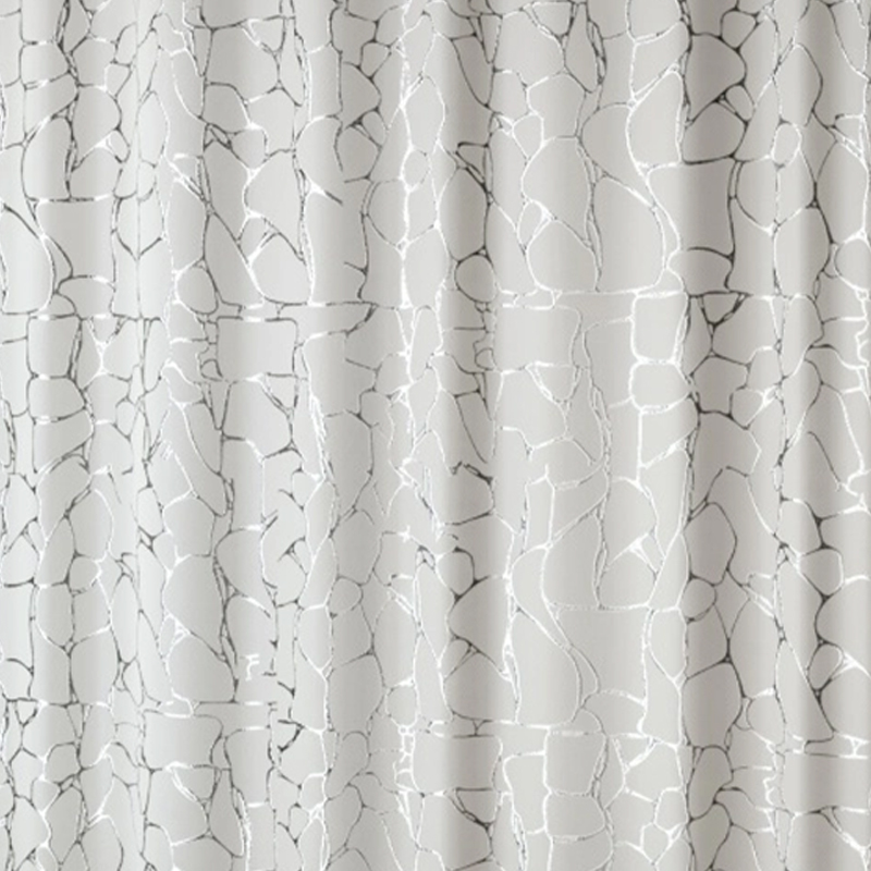 Shower curtain white cracked vein hot silver fashionable high-quality bathroom cover (excluding: wash label, lead wire, lining plate color card)