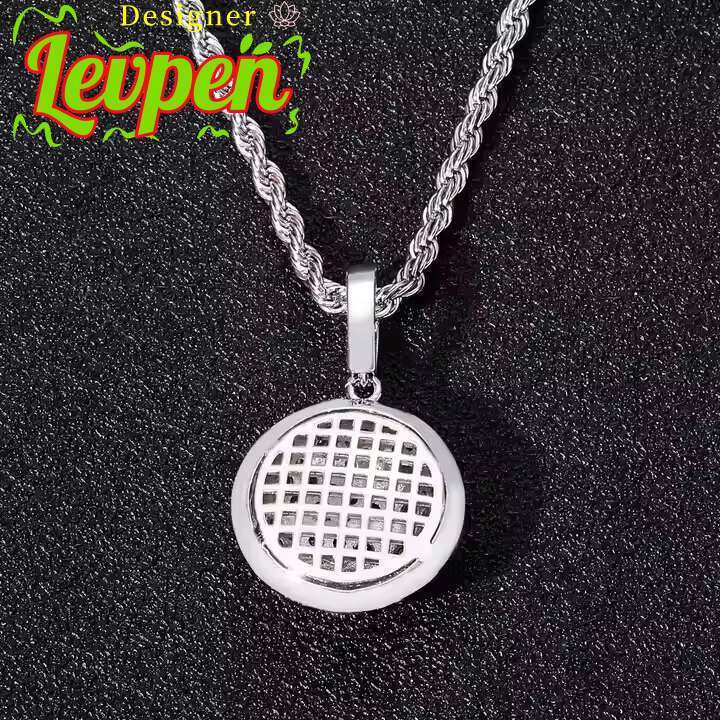 Designer LevpeFashion Hip Hop Basketball Shape Brass Pendant Necklace Iced Out Moissanite with Rhodium Plating Gold and Anniversary Jewelry OACOCANeck