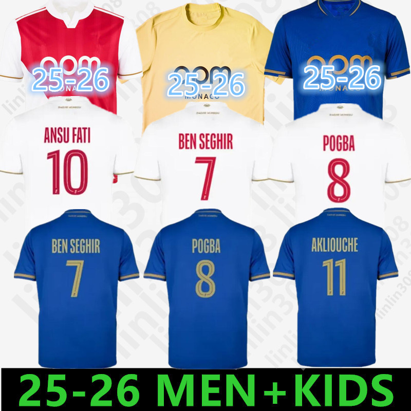 S-4XL Player AS Monaco Black BEN YEDDER Footbal Jersey MININO LOADU GOLOVIN 24 25 26 maillot de foot BALOGUN EMBOL0 Floatage Men's FOFANA Football Shirt AKLIOUCHE