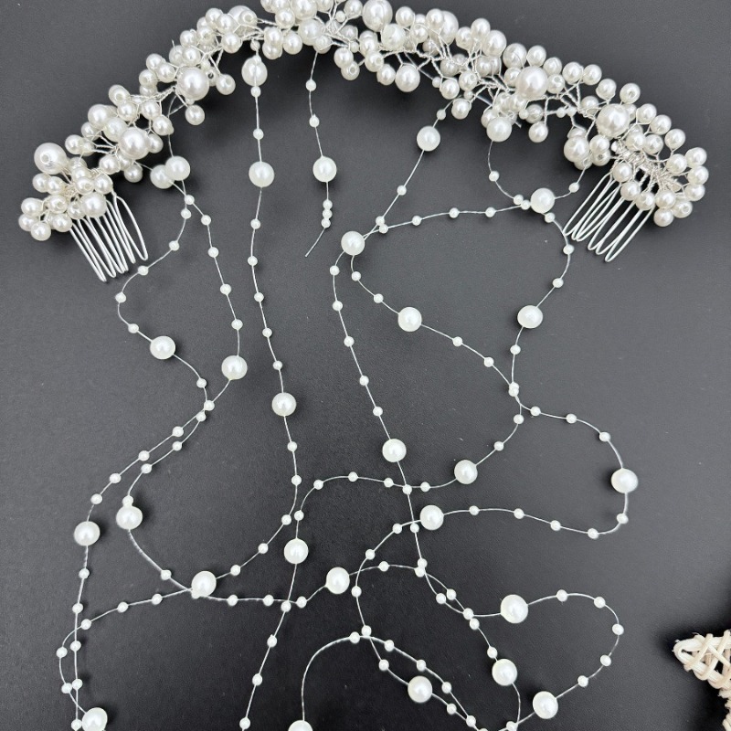 Pearl Bridal Hair Accessory - Elegant Tassel & Wave Design for Weddings