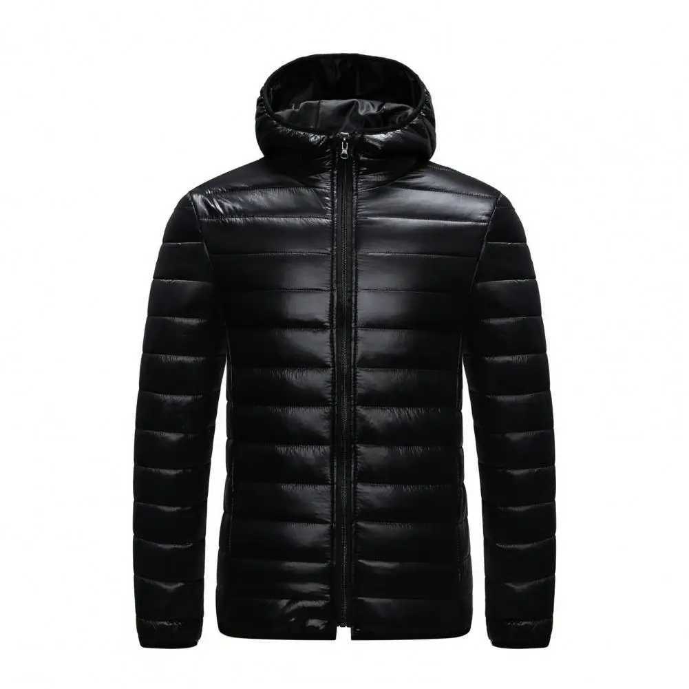 Winter Men Coat Hooded Cotton Padded Warm Windproof Parka Cotton-Padded Zipper Closure Lightweight Male Down Coat Sports Clothes X250821