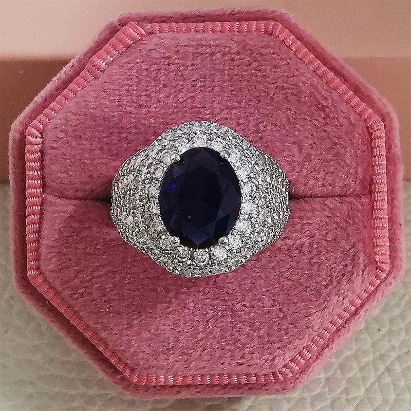Classic Design Royal Blue Gemstone Cocktail Ring Ideal Gift for Special Occasions
