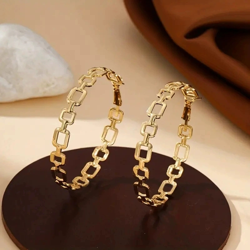 Chic Vintage-Inspired Hollow Ring Style Dangle Earrings Featuring Antique Plating