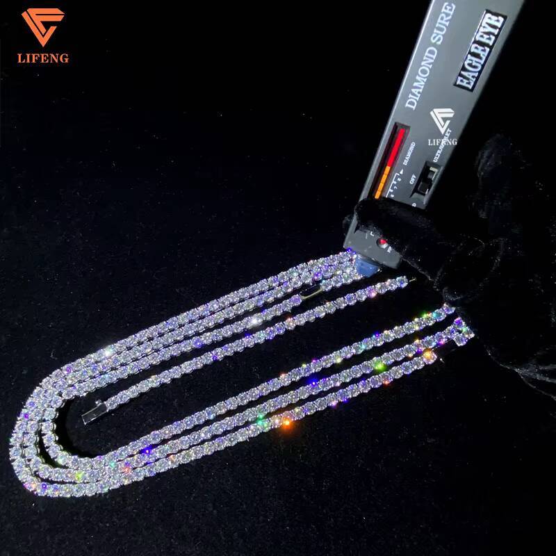 Cheapest Price D VVS Moissanite Tennis Chain S925 Silver Pass Diamond Tesst Fine Jewelry Tennis Chain Necklace Bracelet