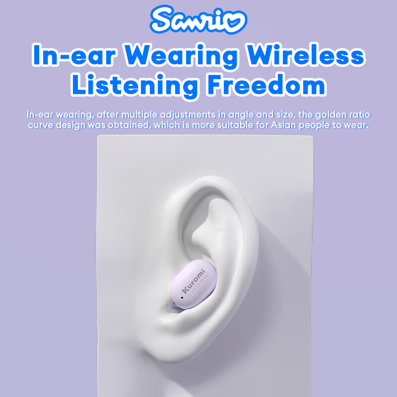 Sanrio Hello Kitty True Wireless Bluetooth Earphones In-Ear HX-15 High-Quality Music Earbuds Ultra-Long Battery Life Gaming Headset