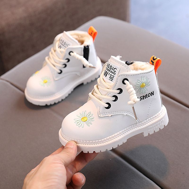 Kids Winter Cotton 2025 Fashion Toddler Plush Shoes Boys Warm Short Walkfashion Casual Girls Cute Side Zipper Snow Boots Sizes 21 - 30 dh1922389