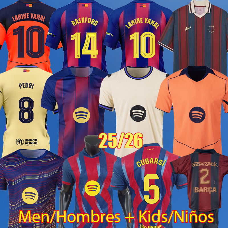 25 26 soccer jerseys 2025 2026 4TH RASHFORD PEDRI LEWANDOWSKI ANSU FATI GAVI FERRAN RAPHINHA CUBARSI Camisetas de F. DE JONG DEMBELE Home Away Football Shirt men kids
