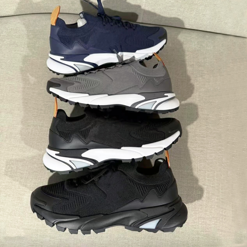 Lastest Men Designer Sneakers L Runner Tatic Sneaker 10A Knit Running Shoes Calf-leather Trim Trainers Lace-Up Fashion Casual Shoes 892