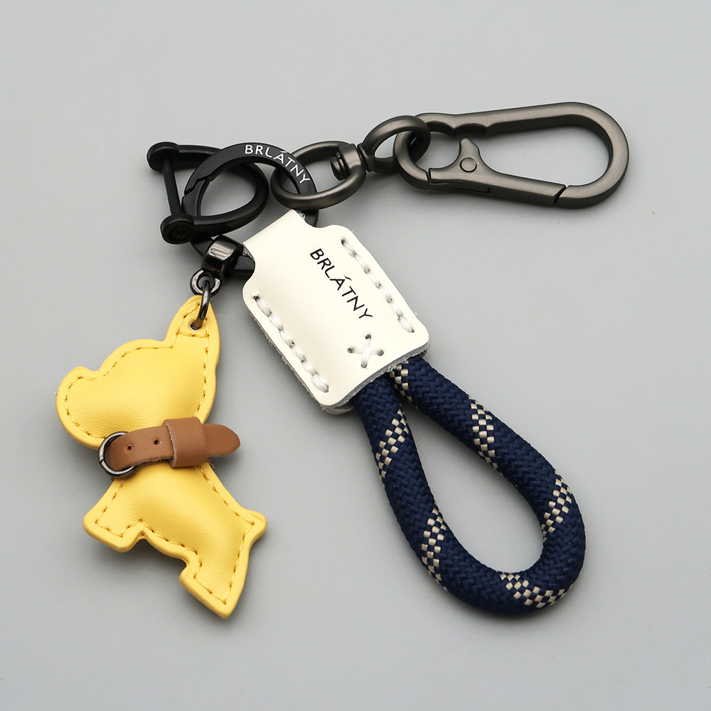 French Bulldog Keychain Handmade Leather Dog Tag Keyring Braided Lanyard Strap Anti Loss Key Holder for Car Keys Pet Gift Idea Custom Animal Bag Charm